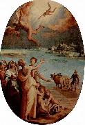 Maso da San Friano Der Sturz des Ikarus, Oval oil painting
